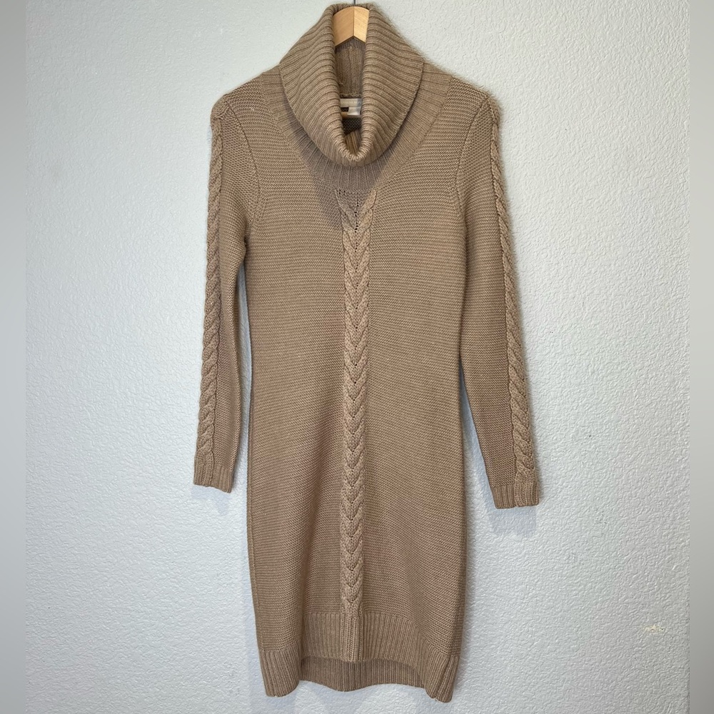 Banana Republic Camel Turtleneck Knit Dress, XS